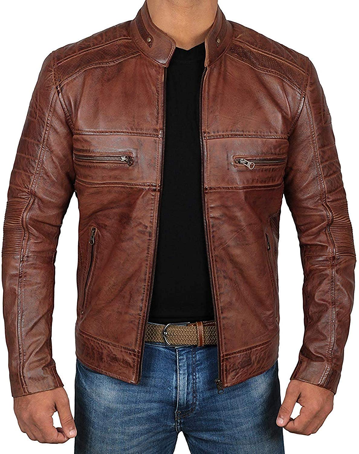 Decrum Brown Leather Jacket