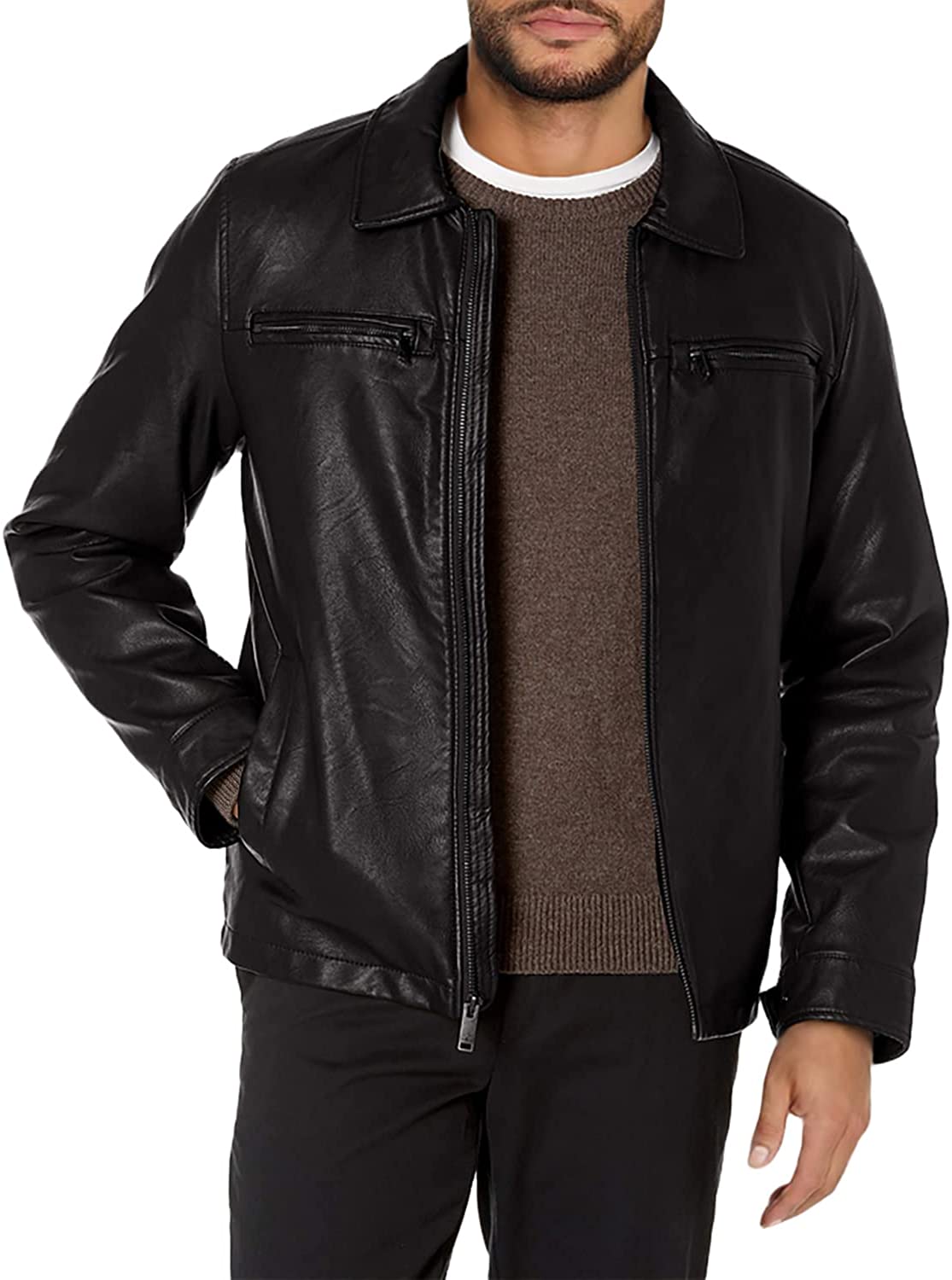 Dockers Faux Black Leather Jacket