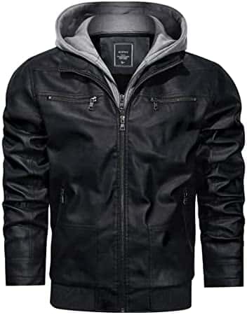 HIJEWE Black Leather Jacket