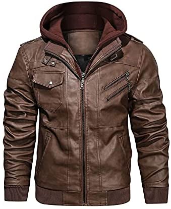 HOOD CREW Brown Leather Jacket