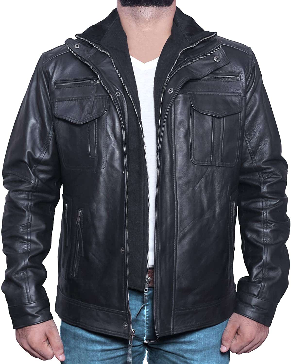 Kays Leather Black Leather Jacket