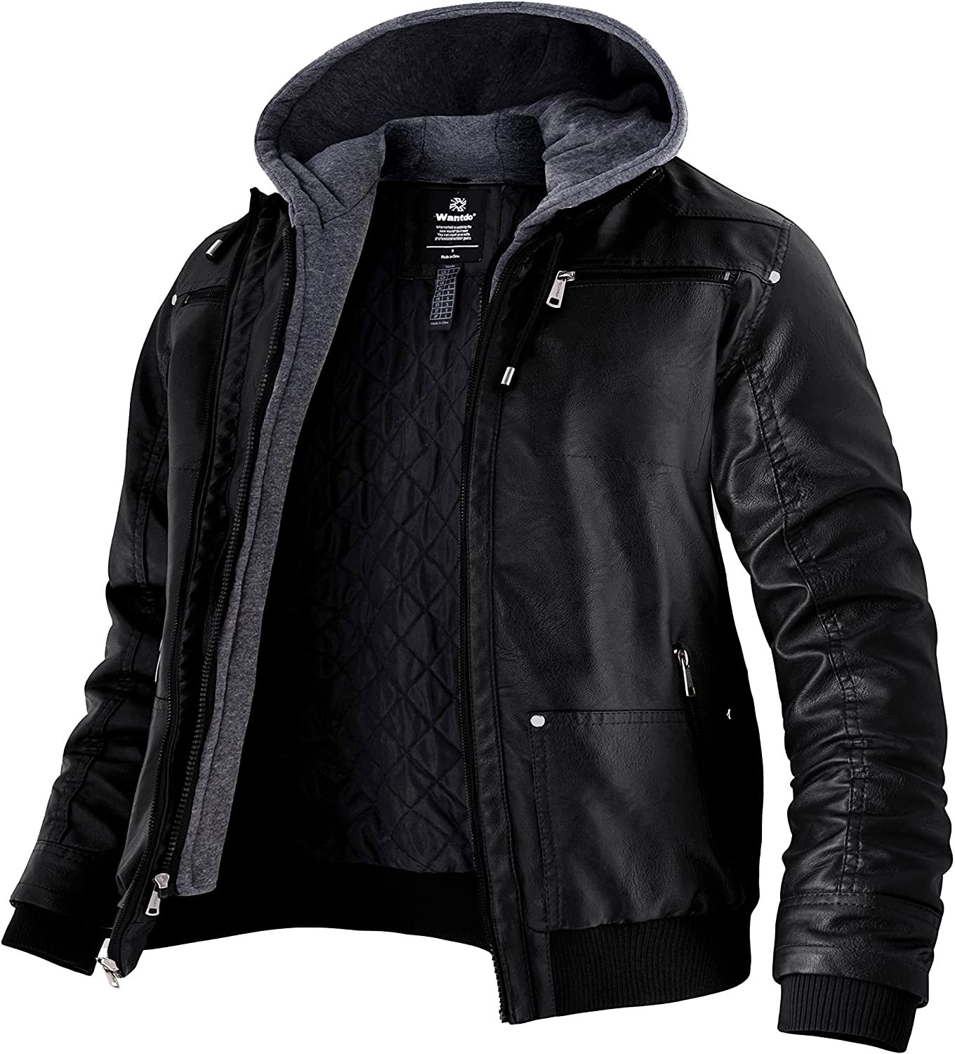 Wantdo Black Leather Jacket