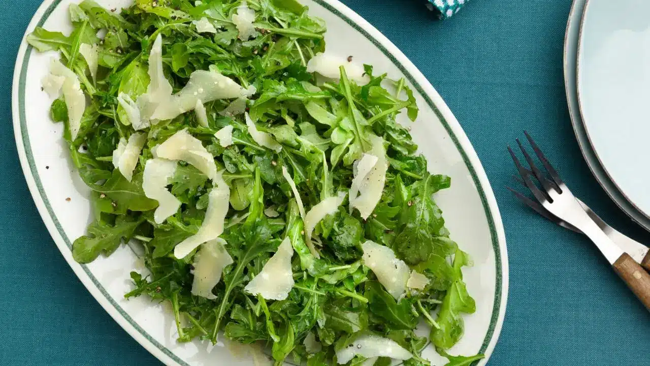 Arugula Salad with Olive Oil, Lemon, and Parmesan Cheese