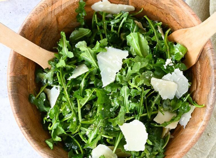 Arugula Salad with Shaved Parmesan, Lemon & Olive Oil