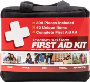 M2 BASICS Professional 300 Piece (40 Unique Items) First Aid Kit