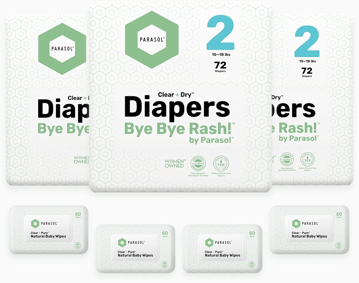 Parasol Clear + Dry Diapers
