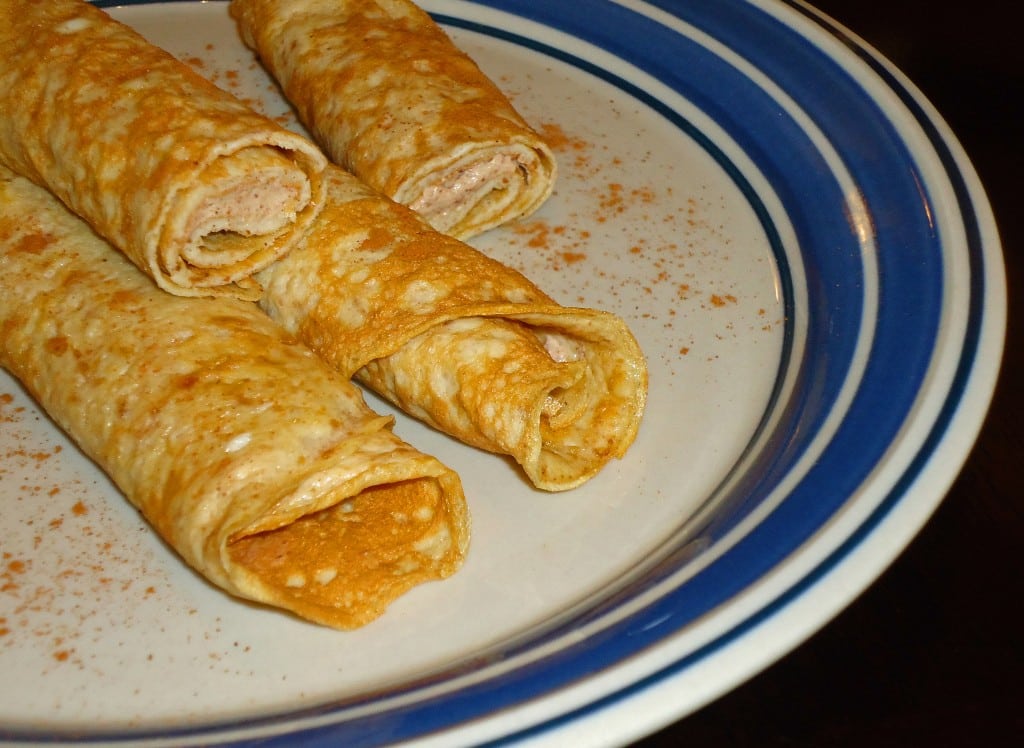 Peanut Butter Crêpes with Cinnamon Cream Cheese Filling
