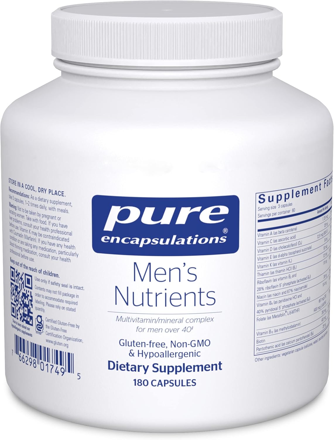 Pure Encapsulations Nutrients for Men 50+