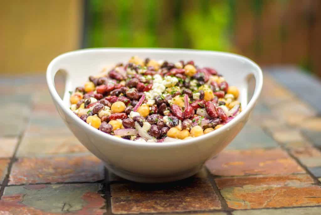 Three Bean Salad with Feta Cheese