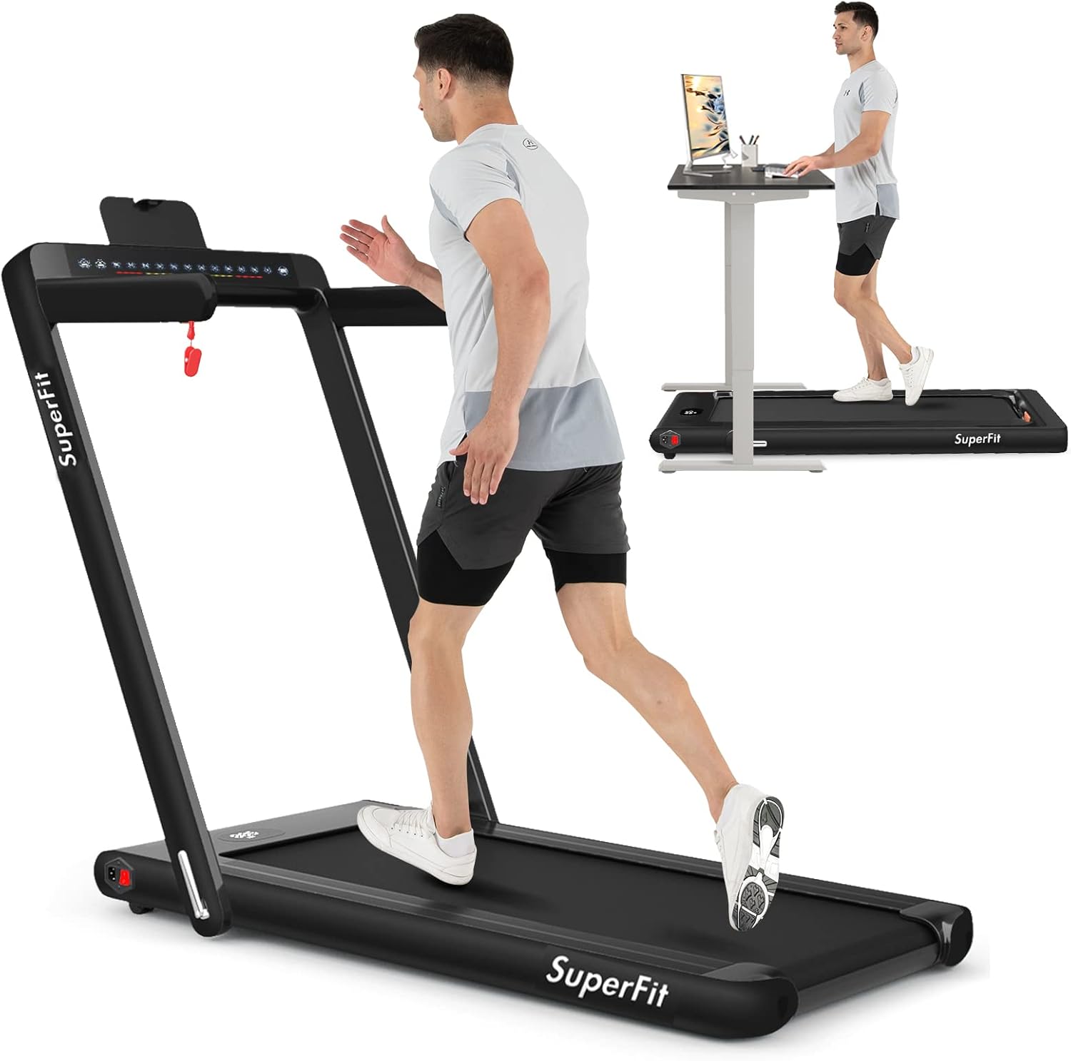 Goplus 2-in-1 Folding Treadmill