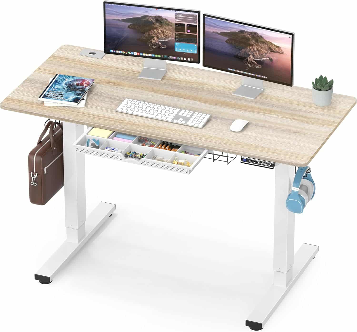 SHW Electric Height Adjustable Computer Desk