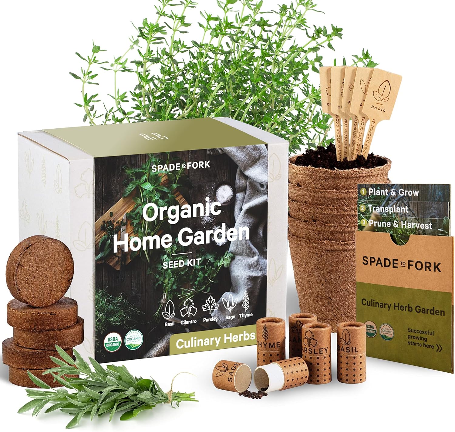 Spade To Fork Indoor Herb Garden Starter Kit