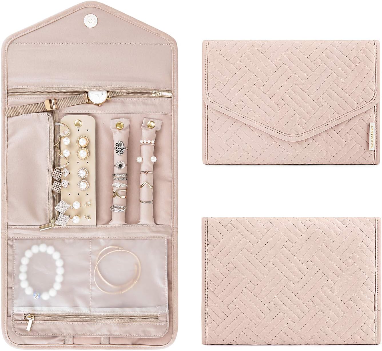BAGSMART Travel Jewelry Organizer Roll