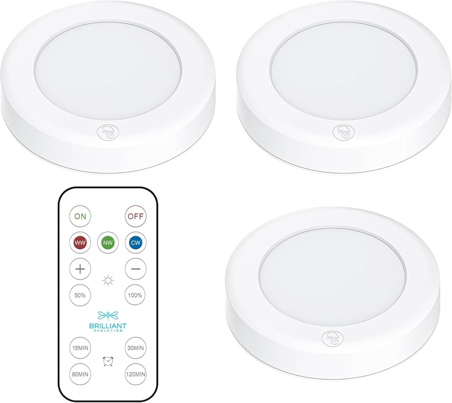 Brilliant Evolution Wireless LED Puck Lights