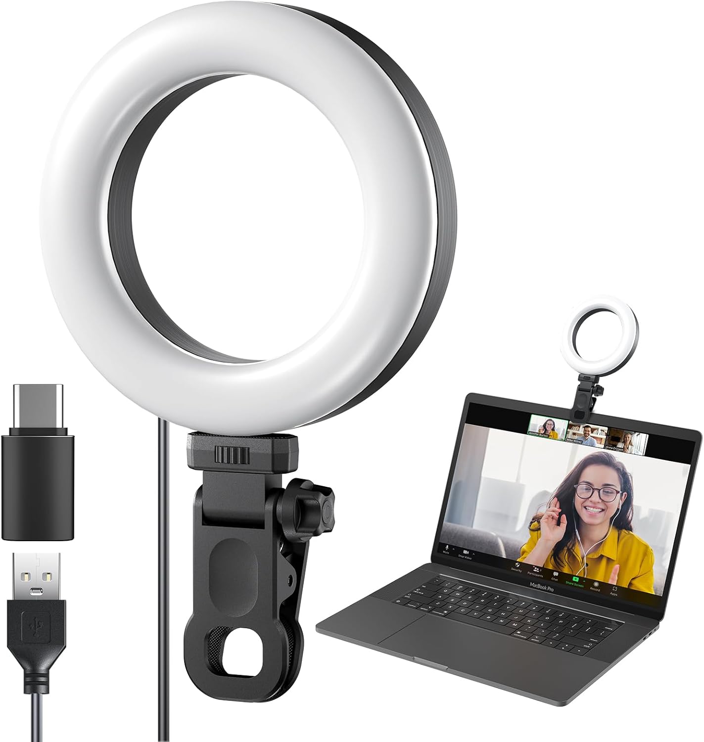 Meyin Ring Light Clip on Laptop Monitor