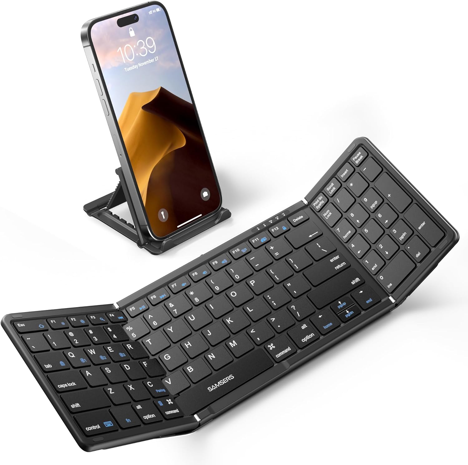 Samsers Foldable Bluetooth Keyboard with Numeric Keypad