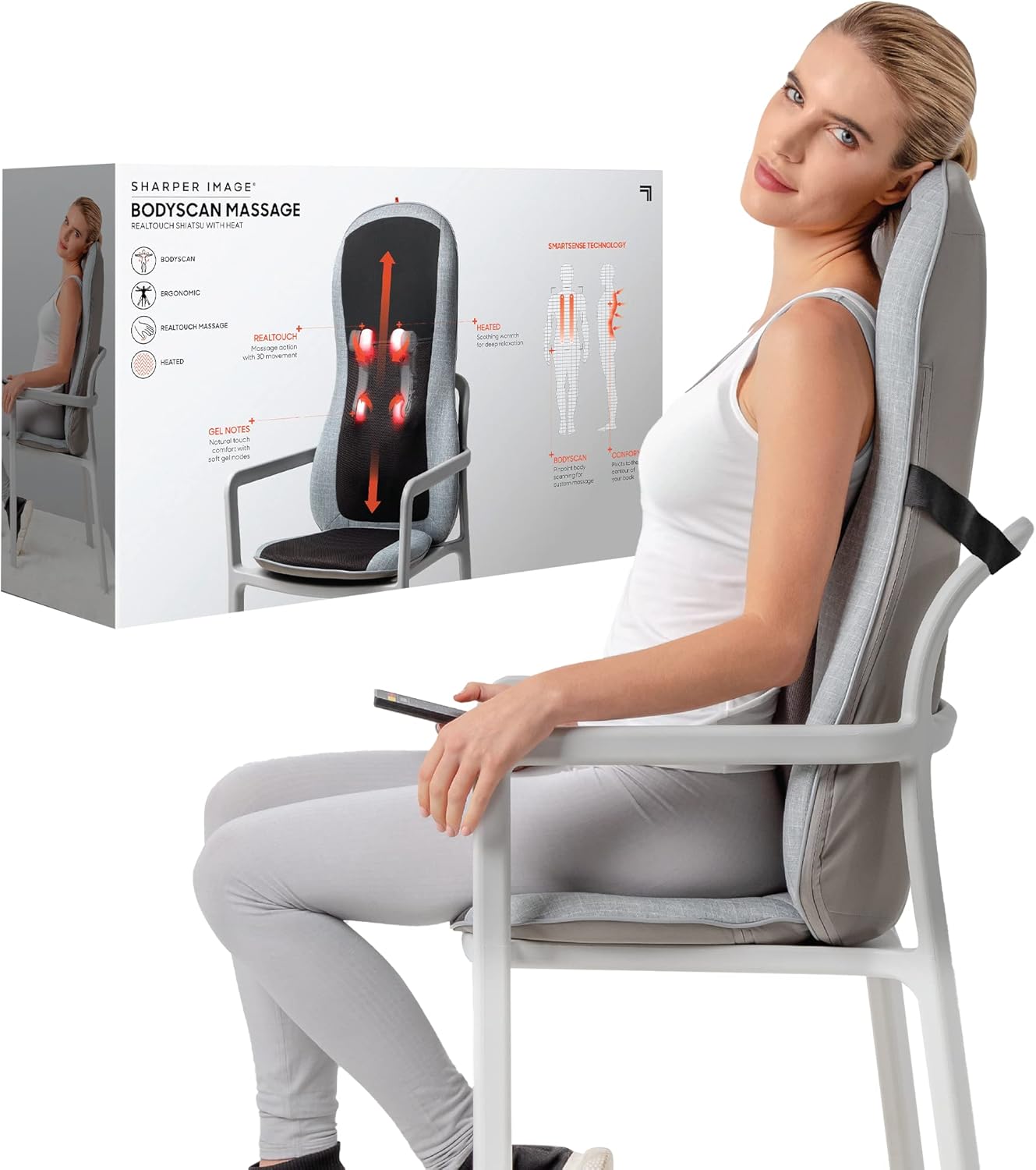 Sharper Image Heated Massage Car Seat Cushion