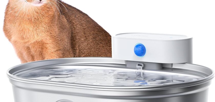 Uahpet Battery Operated Cat Water Fountain